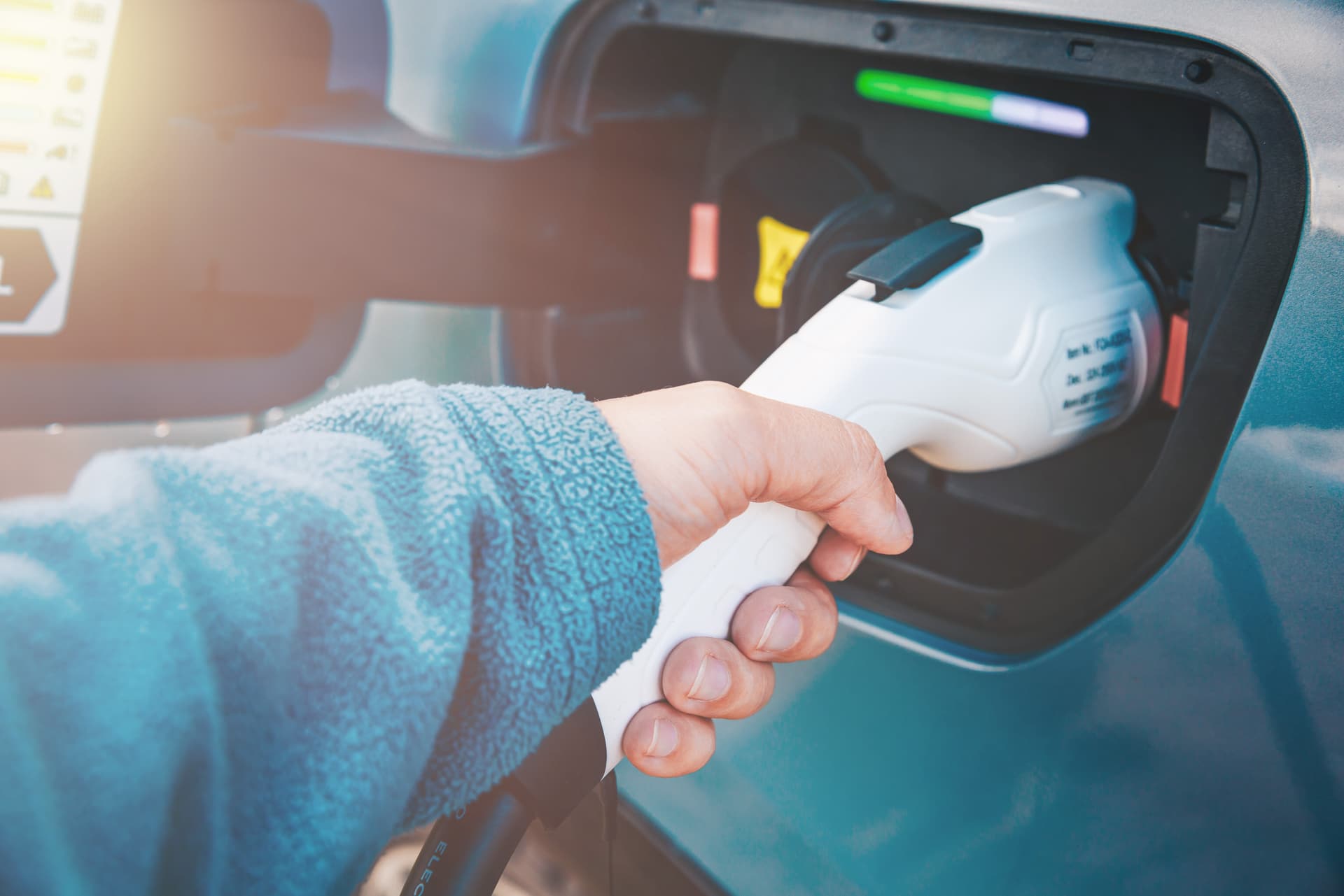 Electric car charging point installation